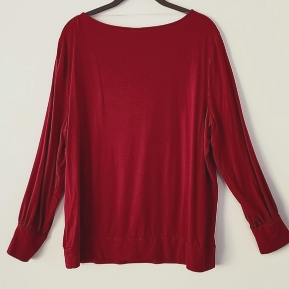 Chico's 3 Raspberry Red Round Neck Cut Out Sleeves Dressed Buttons Top XL B24 - Picture 2 of 11